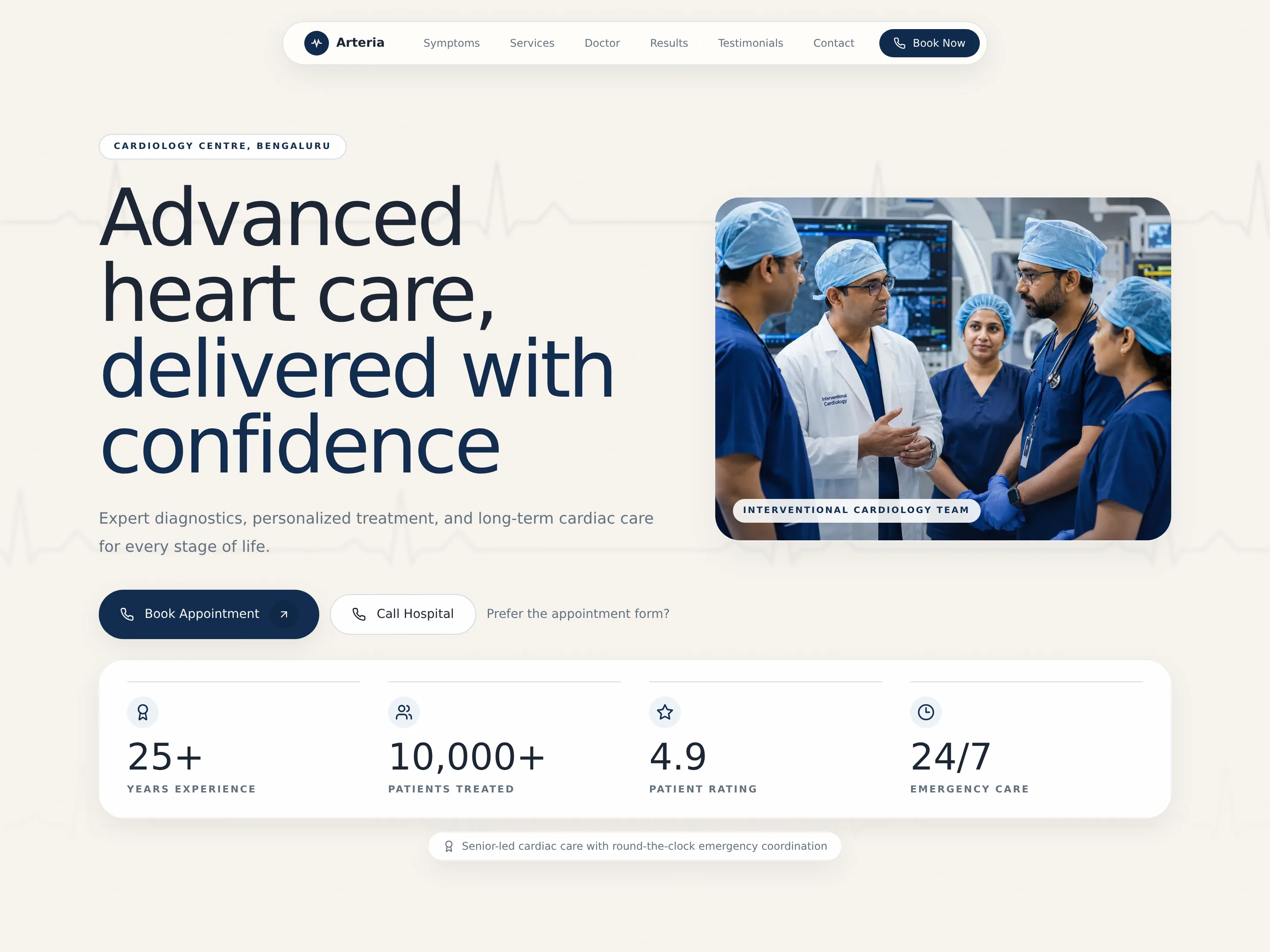 Arteria website preview